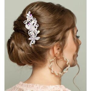 Christina Collection Aurora Borealis ornate hair comb.wedding prom special event